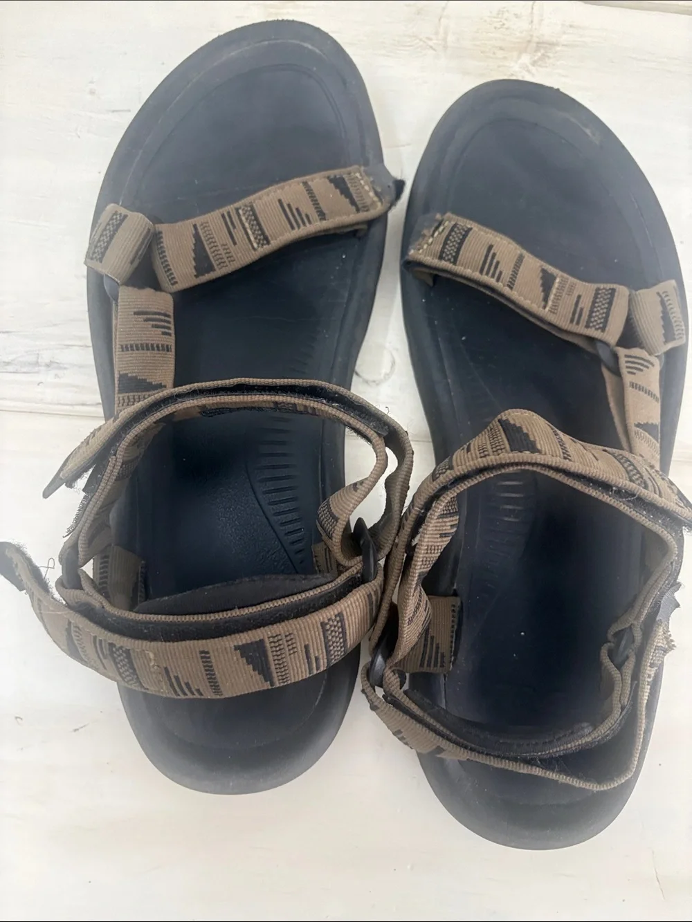 Teva Men's Brown and Black Adjustable Strap Sandals